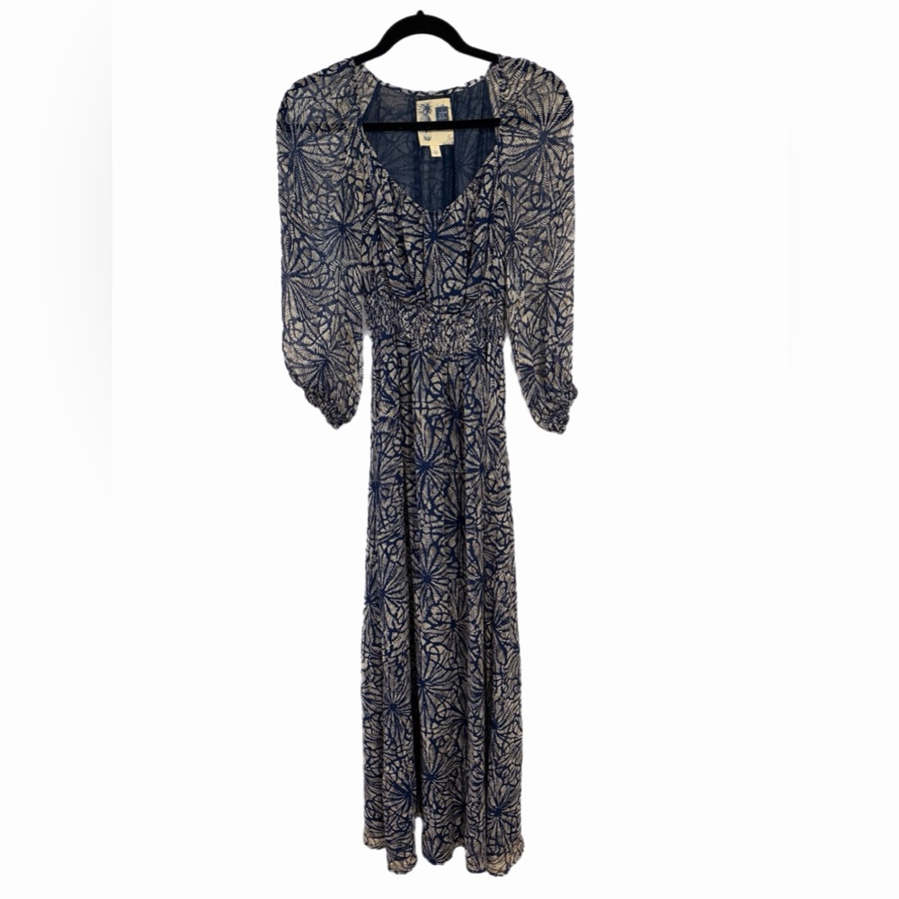 Edme & Esyllte Navy and Cream Dress - Size 4
